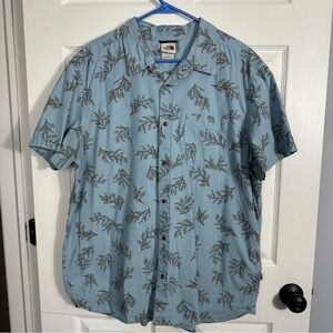The North Face short sleeved shirt, size XXL, blue, cotton, spring, summer